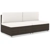 Modulinė dvivietė sofa, rudos spalvos, poliratanas