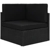 Modulinė kampinė sofa, juodos spalvos, poliratanas