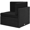 Modulinė kampinė sofa, juodos spalvos, poliratanas