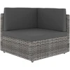 Modulinė kampinė sofa, pilkos spalvos, poliratanas
