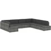 Modulinė kampinė sofa, pilkos spalvos, poliratanas