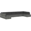 Modulinė kampinė sofa, pilkos spalvos, poliratanas