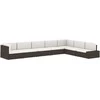 Modulinė kampinė sofa, pilkos spalvos, poliratanas