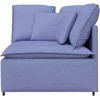 Modulinė kampinė sofa su pagalvėlėmis, džinsinės mėlynos spalvos, 100 cm