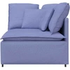 Modulinė kampinė sofa su pagalvėlėmis, džinsinės mėlynos spalvos, 100 cm