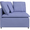 Modulinė kampinė sofa su pagalvėlėmis, džinsinės mėlynos spalvos, 100 cm