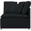 Modulinė kampinė sofa su pagalvėlėmis, juoda, 100 cm
