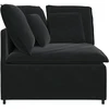 Modulinė kampinė sofa su pagalvėlėmis, juoda, 100 cm