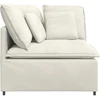Modulinė kampinė sofa su pagalvėlėmis, kreminės spalvos, 100 cm
