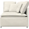 Modulinė kampinė sofa su pagalvėlėmis, kreminės spalvos, 100 cm