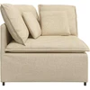 Modulinė kampinė sofa su pagalvėlėmis, kreminės spalvos, 100 cm