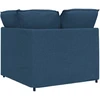 Modulinė kampinė sofa su pagalvėlėmis, mėlyna, 100 cm