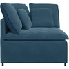 Modulinė kampinė sofa su pagalvėlėmis, mėlyna, 100 cm