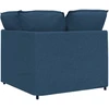 Modulinė kampinė sofa su pagalvėlėmis, mėlyna, 100 cm