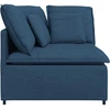 Modulinė kampinė sofa su pagalvėlėmis, mėlyna, 100 cm