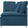 Modulinė kampinė sofa su pagalvėlėmis, mėlyna, 100 cm