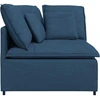 Modulinė kampinė sofa su pagalvėlėmis, mėlyna, 100 cm