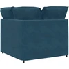 Modulinė kampinė sofa su pagalvėlėmis, mėlyna, 100 cm