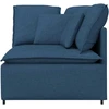Modulinė kampinė sofa su pagalvėlėmis, mėlyna, 100 cm