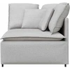 Modulinė kampinė sofa su pagalvėlėmis, pilka, 100 cm