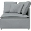 Modulinė kampinė sofa su pagalvėlėmis, šviesiai pilka, 100 cm