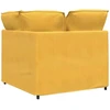 Modulinė kampinė sofa su pagalvėlėmis, šviesiai geltona, 100 cm