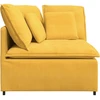 Modulinė kampinė sofa su pagalvėlėmis, šviesiai geltona, 100 cm