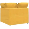 Modulinė kampinė sofa su pagalvėlėmis, šviesiai geltona, 100 cm