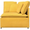 Modulinė kampinė sofa su pagalvėlėmis, šviesiai geltona, 100 cm