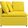 Modulinė kampinė sofa su pagalvėlėmis, šviesiai geltona, 100 cm