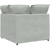 Modulinė kampinė sofa su pagalvėlėmis, šviesiai pilka, 100 cm