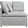 Modulinė kampinė sofa su pagalvėlėmis, šviesiai pilka, 100 cm