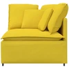 Modulinė kampinė sofa su pagalvėlėmis, šviesiai geltona, 100 cm
