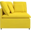 Modulinė kampinė sofa su pagalvėlėmis, šviesiai geltona, 100 cm