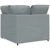 Modulinė kampinė sofa su pagalvėlėmis, šviesiai pilka, 100 cm