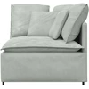 Modulinė kampinė sofa su pagalvėlėmis, šviesiai pilka, 100 cm
