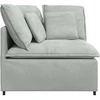 Modulinė kampinė sofa su pagalvėlėmis, šviesiai pilka, 100 cm