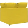 Modulinė kampinė sofa su pagalvėlėmis, šviesiai geltona, 100 cm