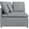 Modulinė kampinė sofa su pagalvėlėmis, šviesiai pilka, 100 cm