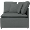 Modulinė kampinė sofa su pagalvėlėmis, tamsiai pilka, 100 cm
