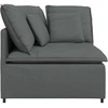Modulinė kampinė sofa su pagalvėlėmis, tamsiai pilka, 100 cm