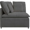 Modulinė kampinė sofa su pagalvėlėmis, tamsiai pilka, 100 cm