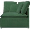 Modulinė kampinė sofa su pagalvėlėmis, tamsiai žalia, 100 cm