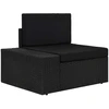 Modulinė kampinė sofa su porankiu, juoda, poliratanas