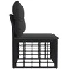 Modulinė lauko sofa be rankų Juoda poliratanas
