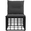 Modulinė lauko sofa be rankų Juoda poliratanas