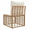 Modulinė lauko sofa be rankų Natūrali poliratanas