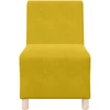 Modulinė sofa be porankių, geltona, 55 cm, aksomas