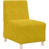 Modulinė sofa be porankių, geltona, 55 cm, aksomas