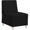 Modulinė sofa be porankių, juoda, 55 cm, audinys